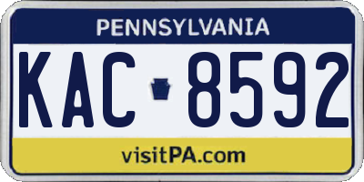 PA license plate KAC8592