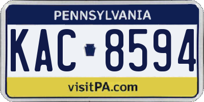 PA license plate KAC8594
