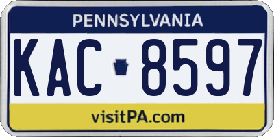 PA license plate KAC8597