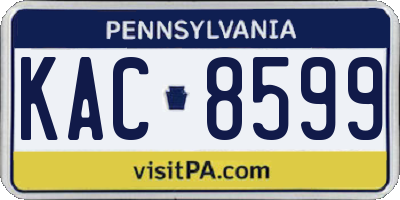 PA license plate KAC8599
