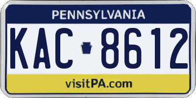 PA license plate KAC8612