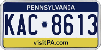 PA license plate KAC8613