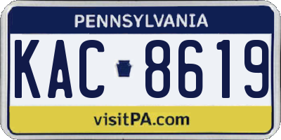 PA license plate KAC8619
