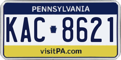 PA license plate KAC8621