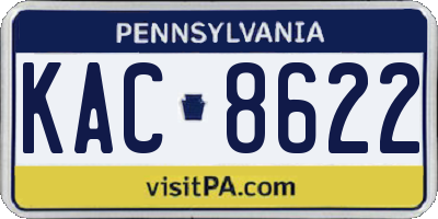 PA license plate KAC8622