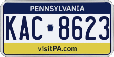 PA license plate KAC8623