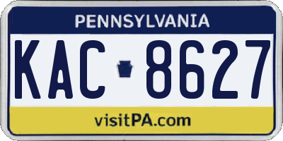 PA license plate KAC8627