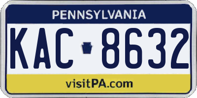 PA license plate KAC8632