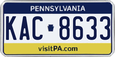 PA license plate KAC8633