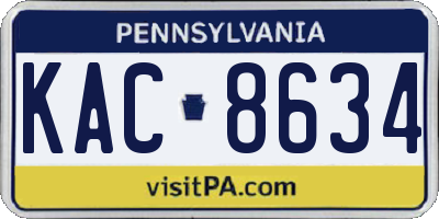 PA license plate KAC8634