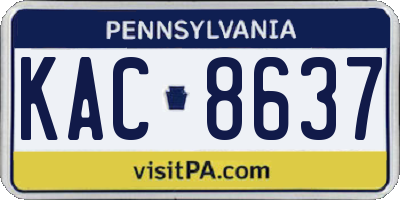 PA license plate KAC8637