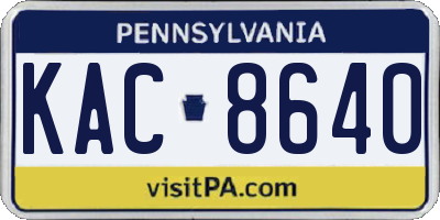 PA license plate KAC8640