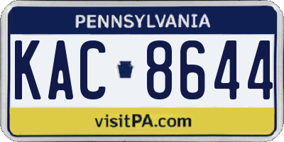 PA license plate KAC8644