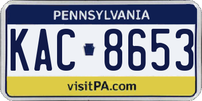 PA license plate KAC8653