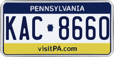 PA license plate KAC8660