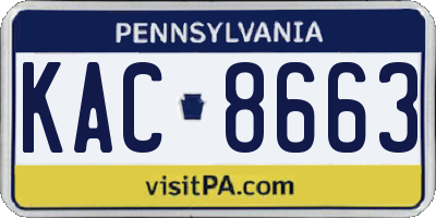 PA license plate KAC8663