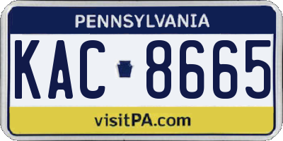 PA license plate KAC8665