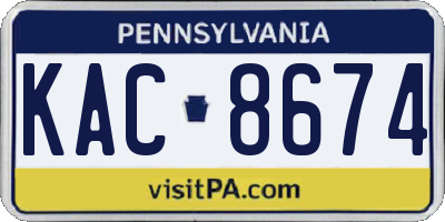 PA license plate KAC8674
