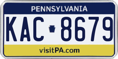 PA license plate KAC8679