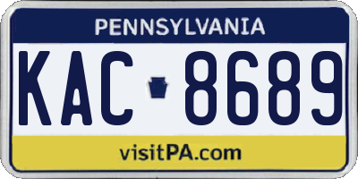 PA license plate KAC8689