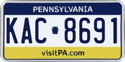PA license plate KAC8691