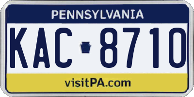 PA license plate KAC8710