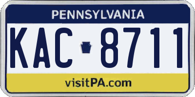 PA license plate KAC8711