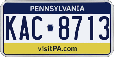 PA license plate KAC8713