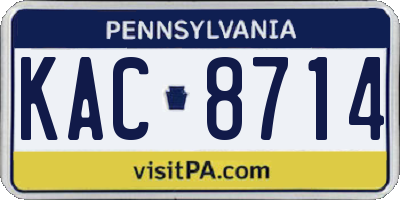 PA license plate KAC8714
