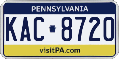 PA license plate KAC8720