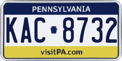 PA license plate KAC8732