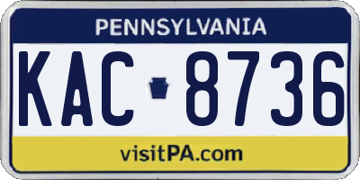 PA license plate KAC8736