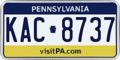 PA license plate KAC8737