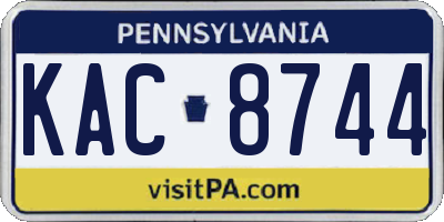 PA license plate KAC8744