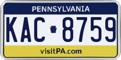 PA license plate KAC8759