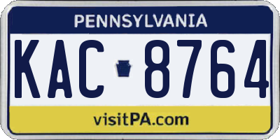PA license plate KAC8764