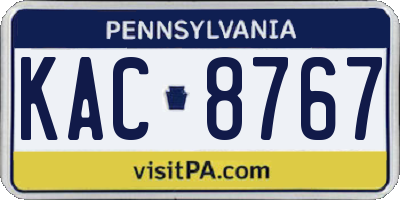 PA license plate KAC8767