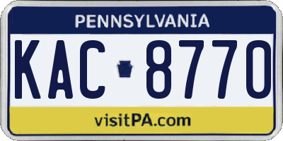 PA license plate KAC8770