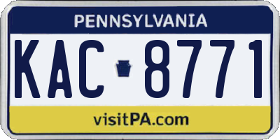 PA license plate KAC8771
