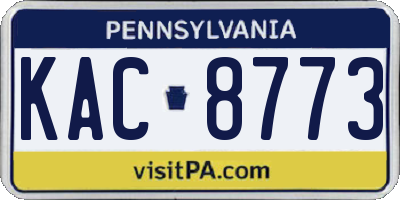 PA license plate KAC8773