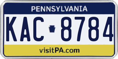 PA license plate KAC8784