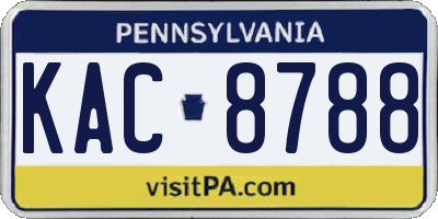 PA license plate KAC8788