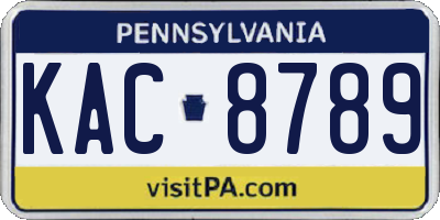 PA license plate KAC8789