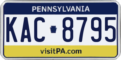 PA license plate KAC8795
