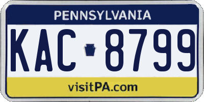 PA license plate KAC8799