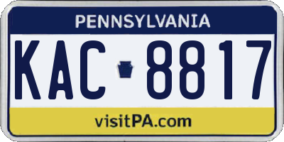 PA license plate KAC8817