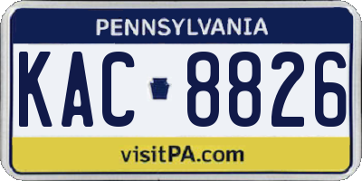 PA license plate KAC8826