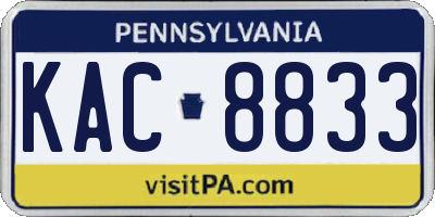 PA license plate KAC8833
