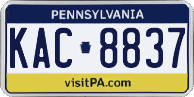 PA license plate KAC8837
