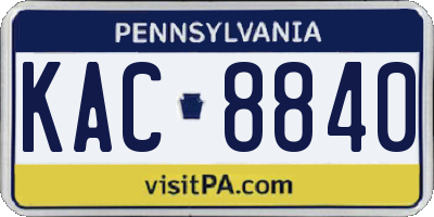 PA license plate KAC8840